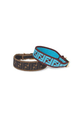 Fendi FF Embroidered Brown Cyber Blue Kit Bracelet