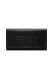 Fendi Roma Black Calfskin Leather Folded Continental Wallet