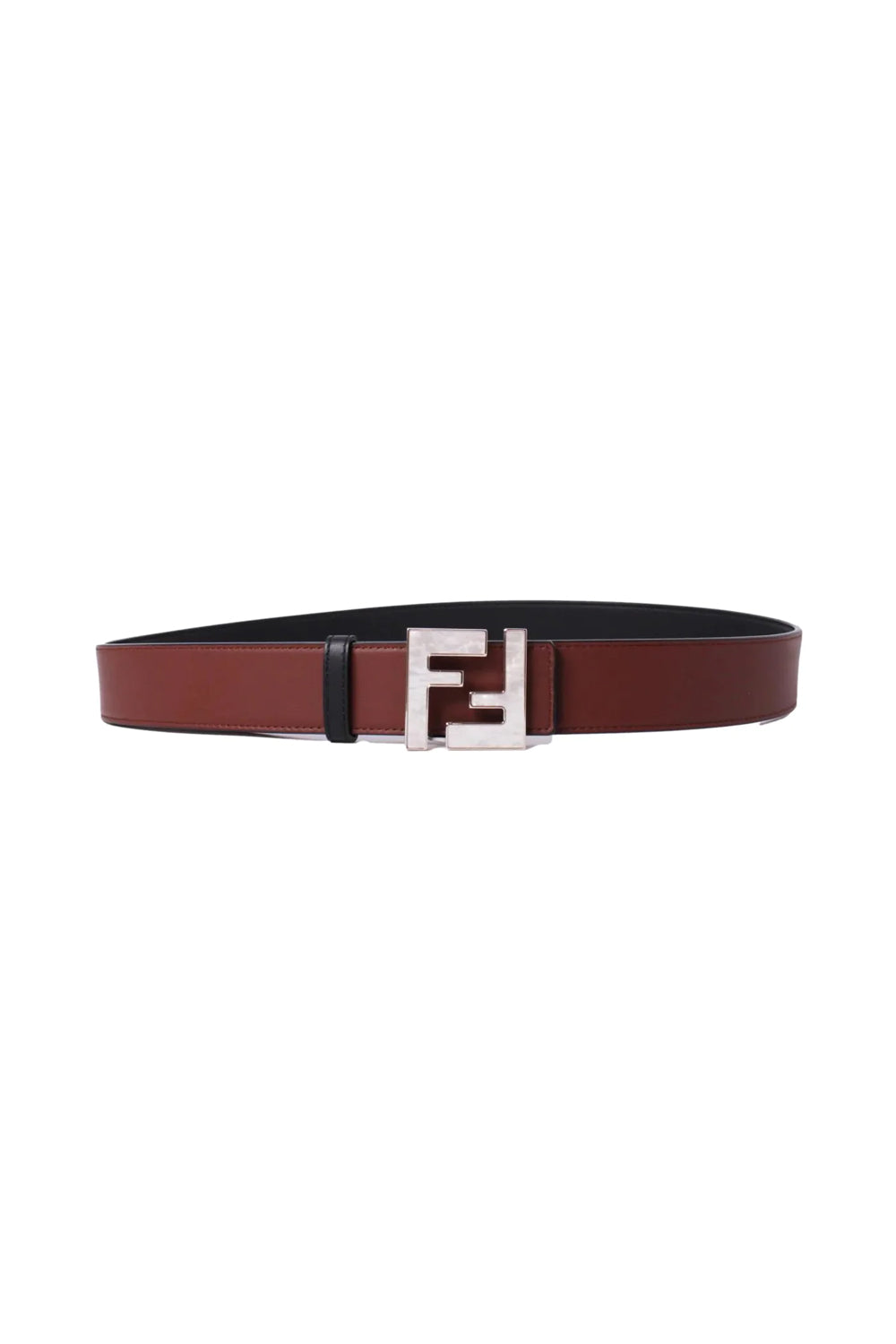 Fendi Reversible Leather Pearl FF Buckle Belt
