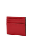 Fendi F Logo Fragola Red Leather Card Case Wallet