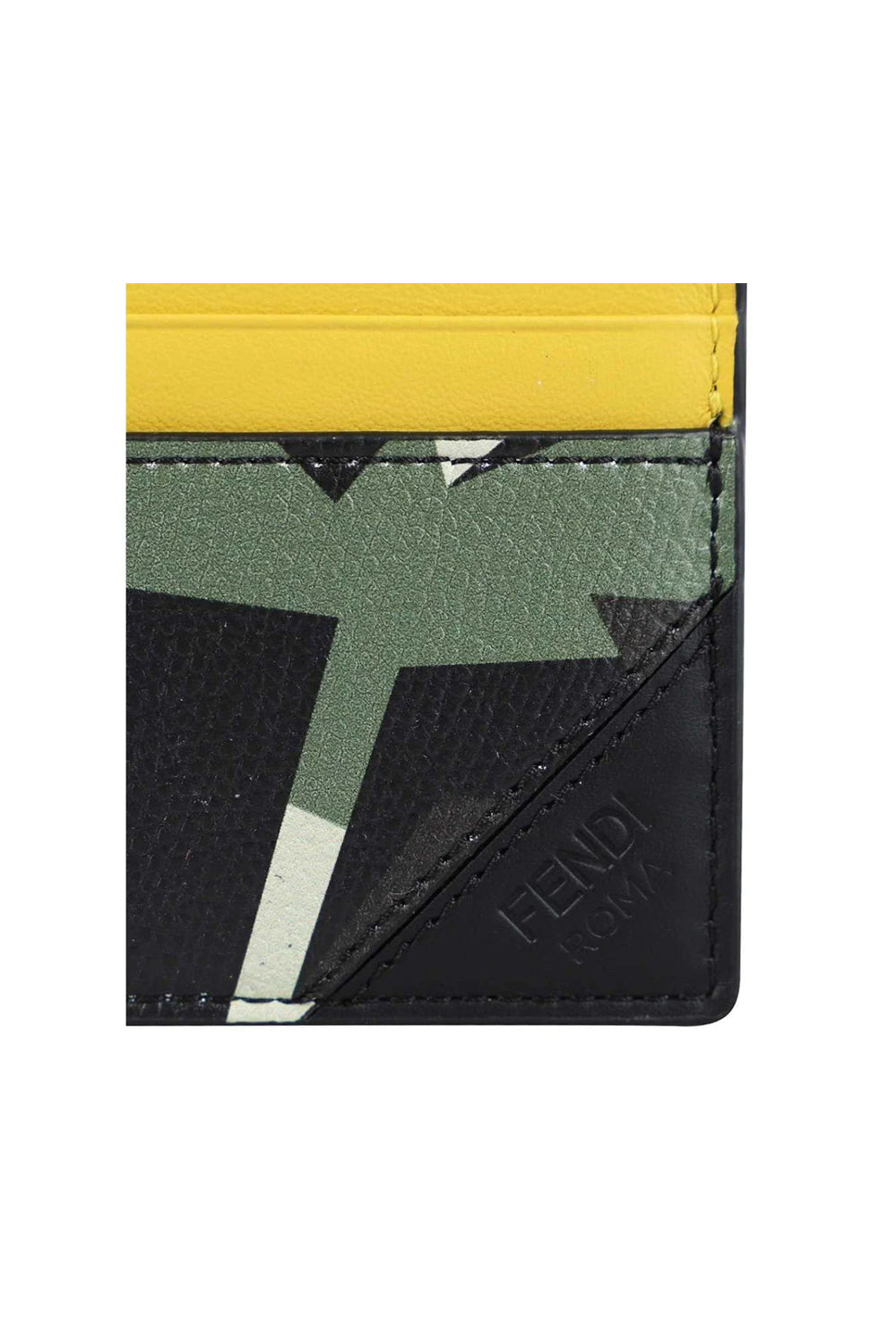 Fendi Bugs Print Calf Leather Military Card Case