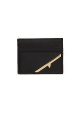 Fendi Corner Bugs Gold Black Calf Leather Card Case
