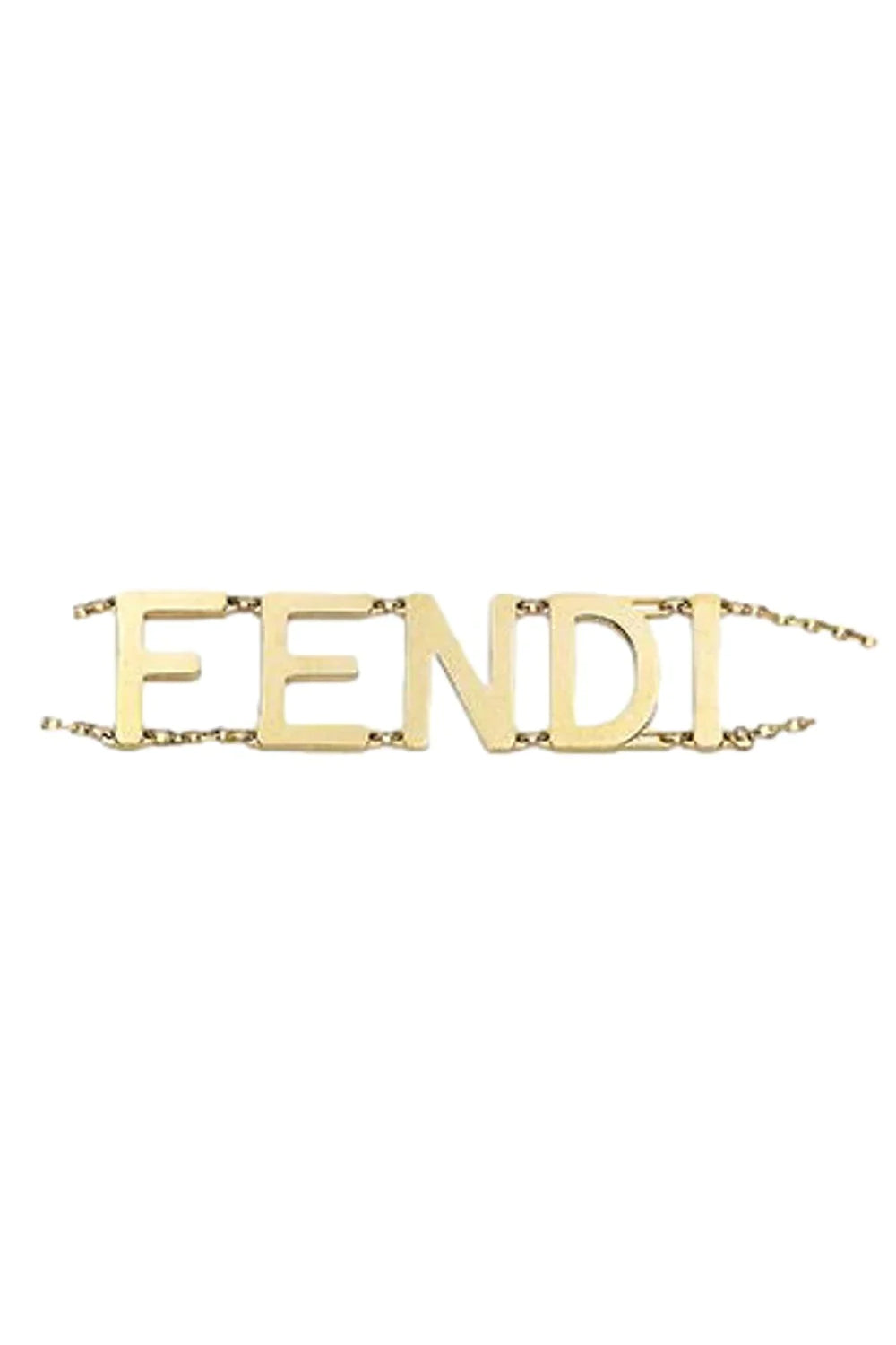 Fendi Gold-tone Letter Logo Chain Bracelet