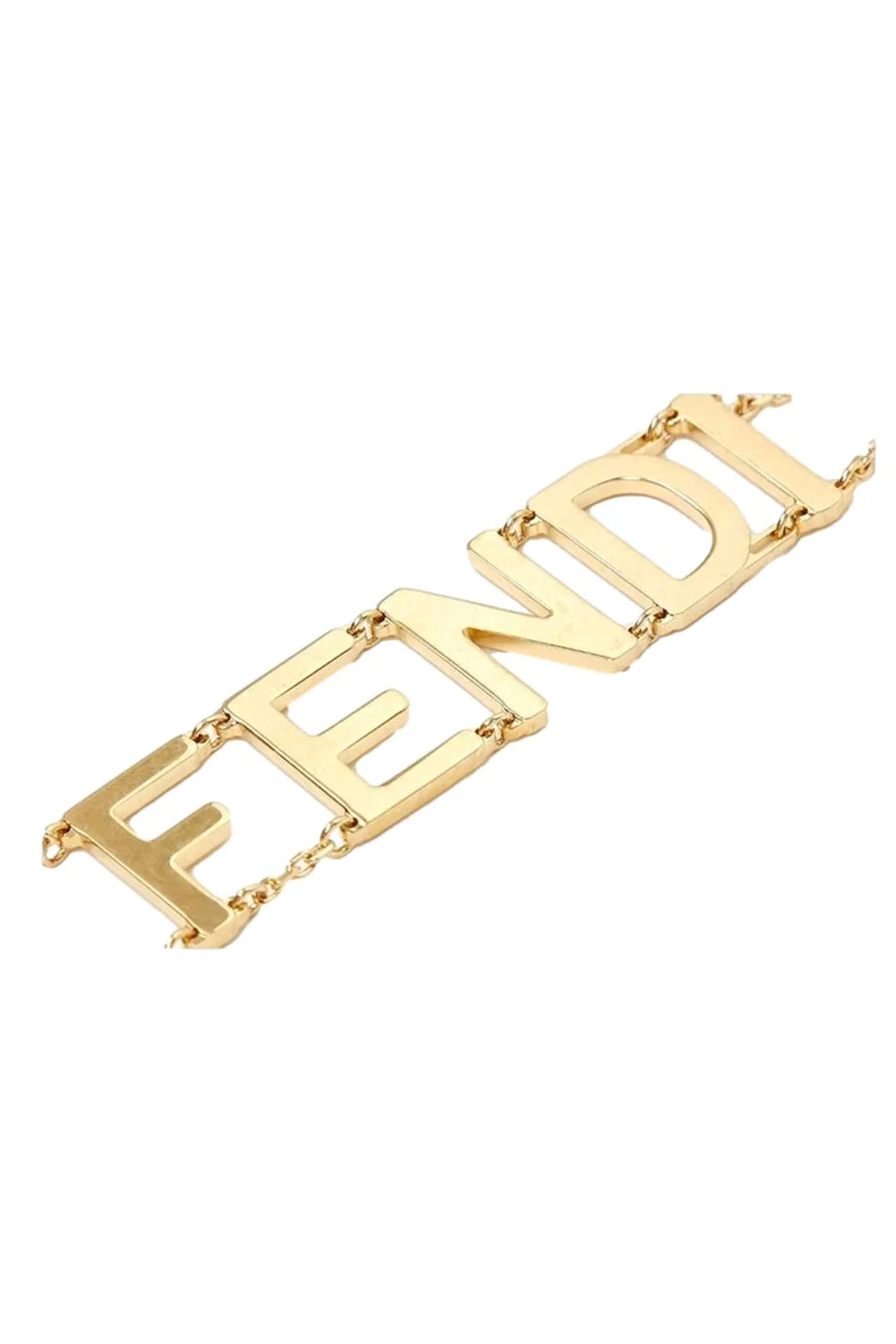 Fendi Gold-tone Letter Logo Chain Bracelet