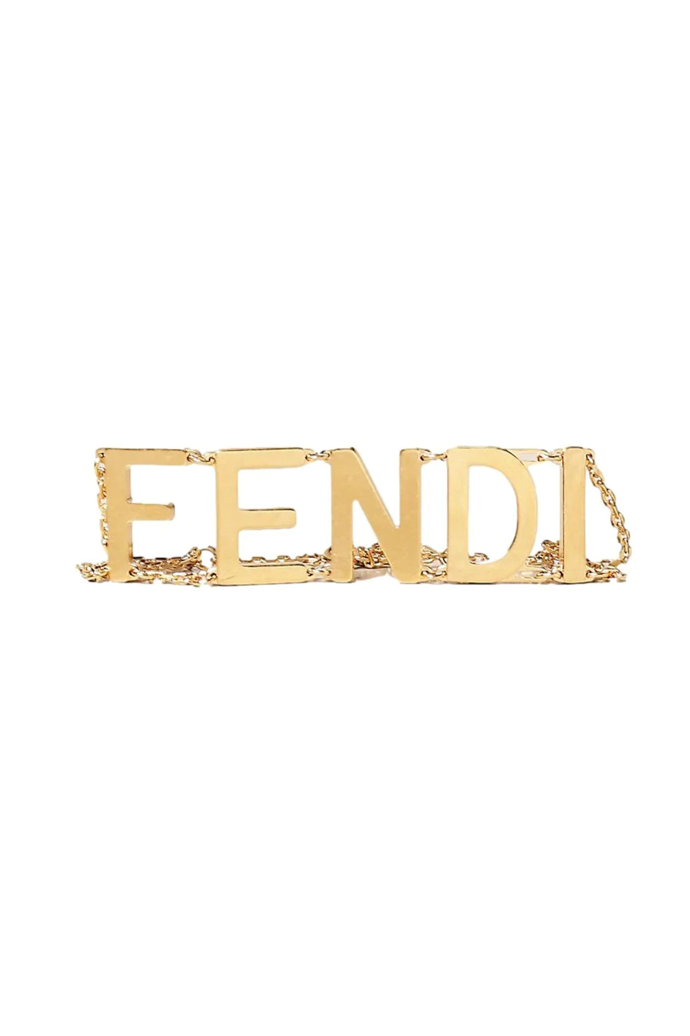 Fendi Gold-tone Letter Logo Chain Bracelet