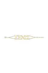 Fendi Gold-tone Letter Logo Chain Bracelet