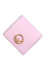 Fendi Calf Leather F logo Lavanda Pink Leather Coin Case