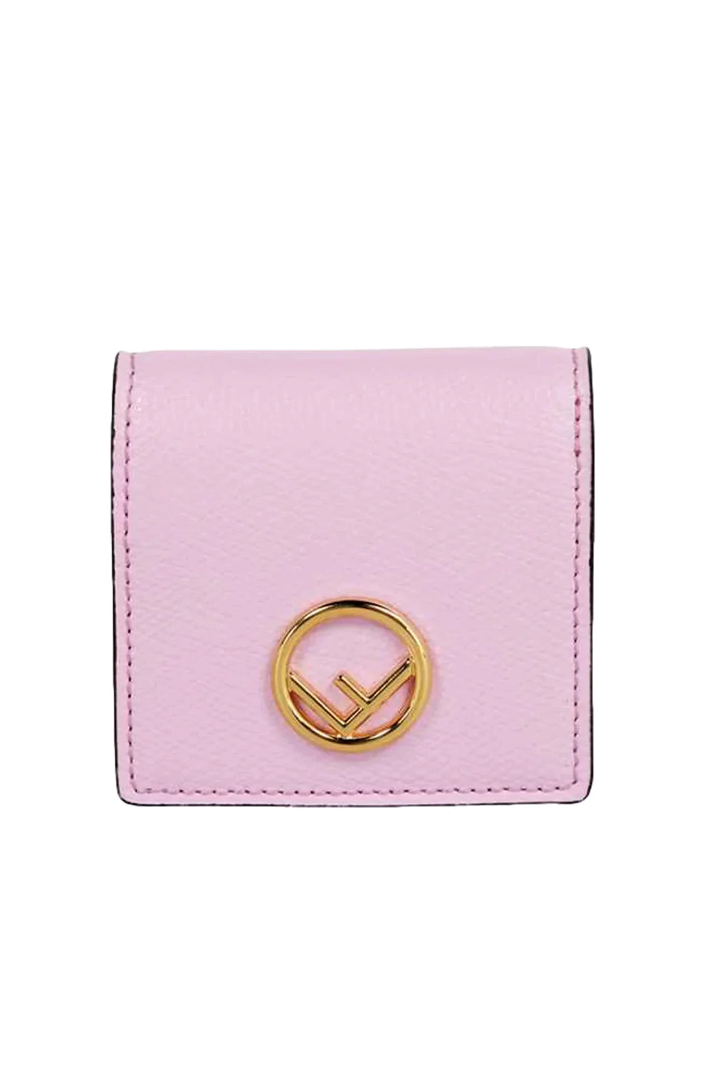 Fendi Calf Leather F logo Lavanda Pink Leather Coin Case