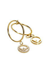 Fendi F is Fendi Soft Gold and Crystal Ring