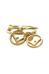 Fendi F is Fendi Soft Gold and Crystal Ring