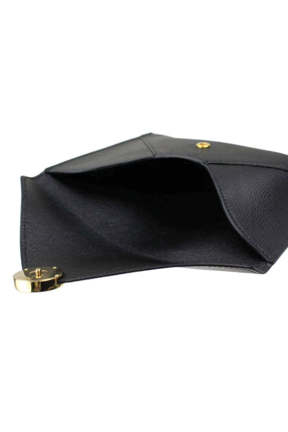 Fendi F is Fendi Black Pebbled Leather Flat Pouch