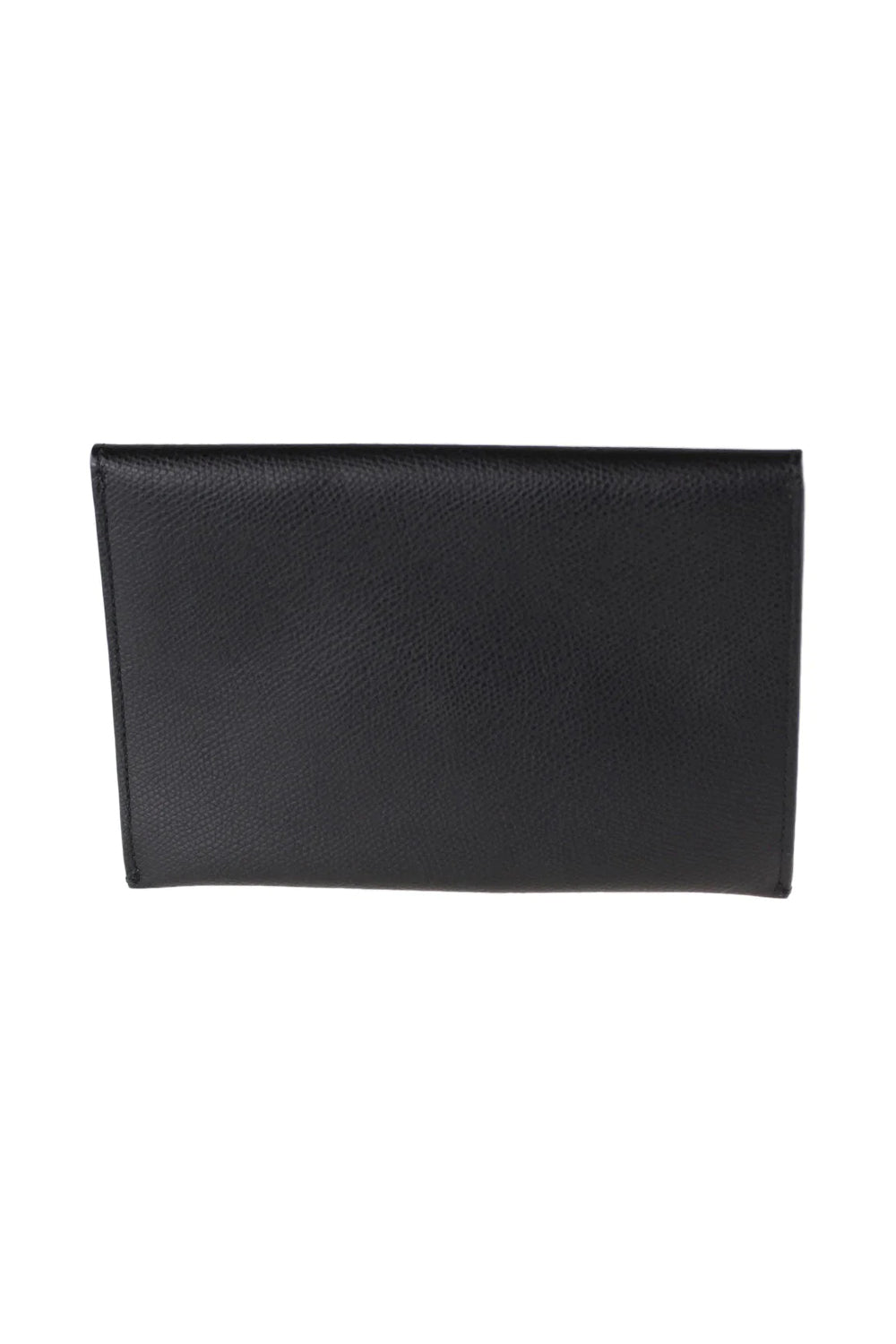 Fendi F is Fendi Black Pebbled Leather Flat Pouch