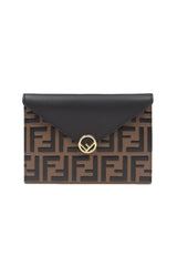 Fendi F is Fendi Embossed Leather Flat Pouch