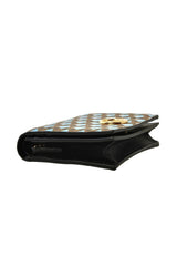 Fendi Calf F Logo Blue & Brown Bifold Leather Wallet