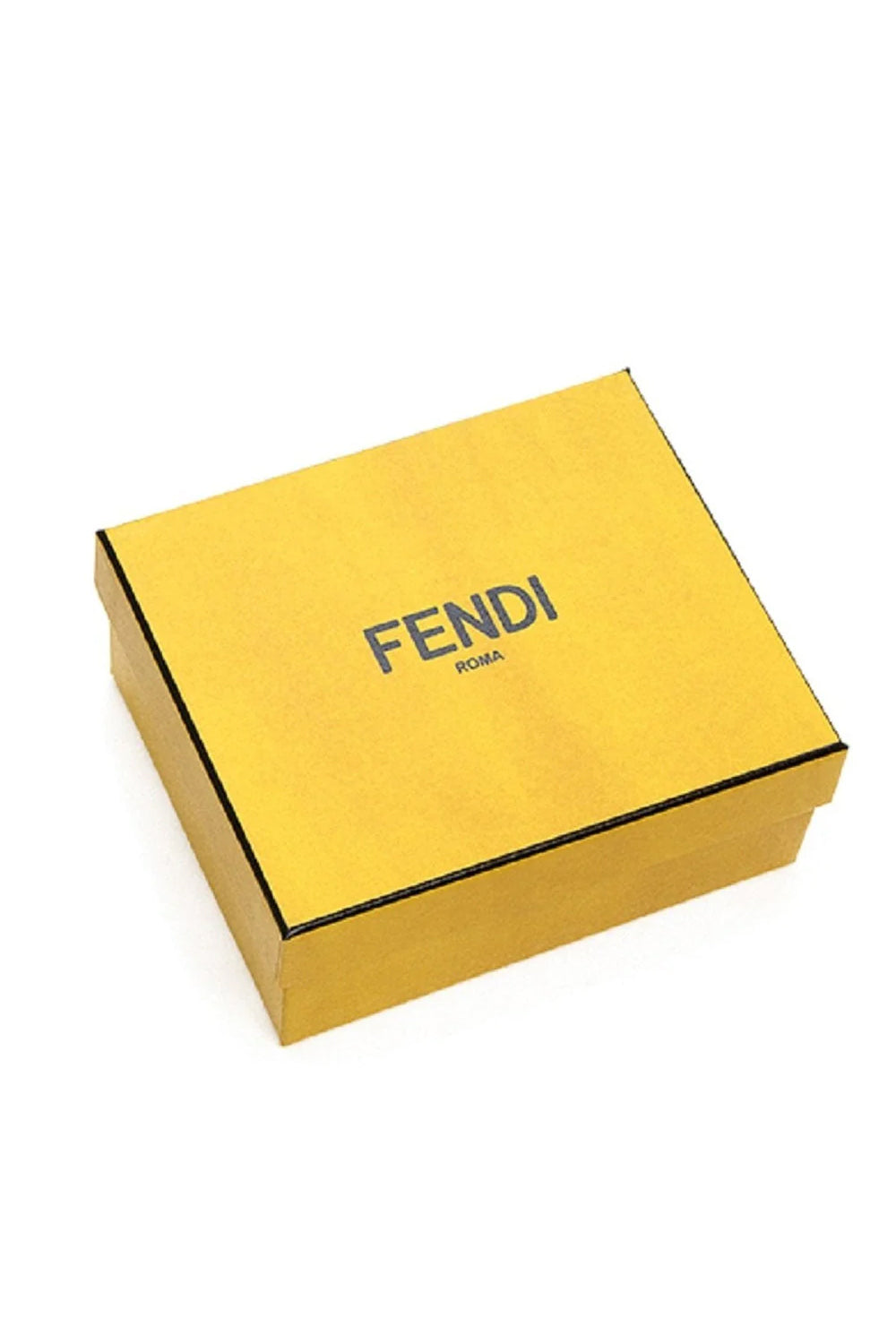 Fendi F Vertigo Print Small Trifold Leather Wallet - Yellow