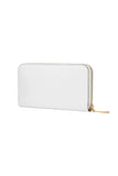 Fendi F Calfskin Leather Zip Around Long Wallet - White