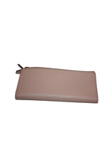 Fendi F Light Rose Calf Leather Double Zip Long Wallet