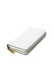 Fendi F Calfskin Leather Zip Around Long Wallet - White