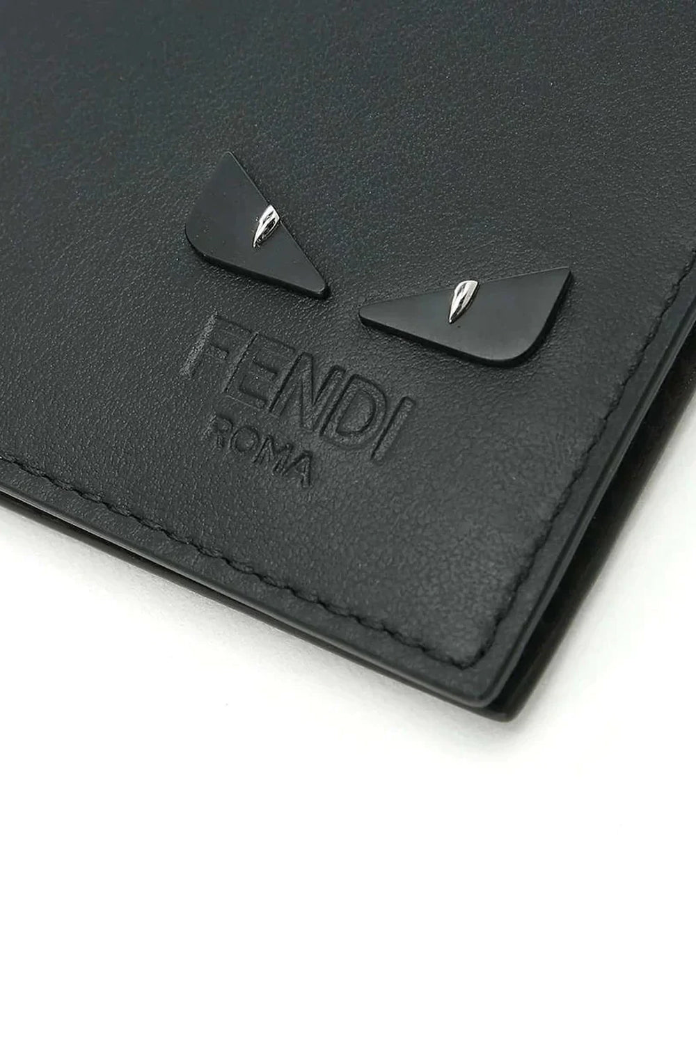 Fendi See You Bugs Black Smooth Calf Leather Bifold Wallet