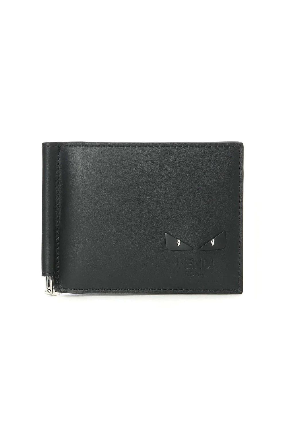 Fendi See You Bugs Black Smooth Calf Leather Bifold Wallet