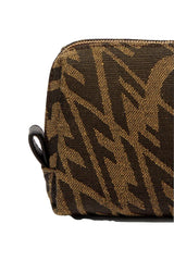 Fendi FF Vertigo Brown Coated Canvas Small Beauty Pouch