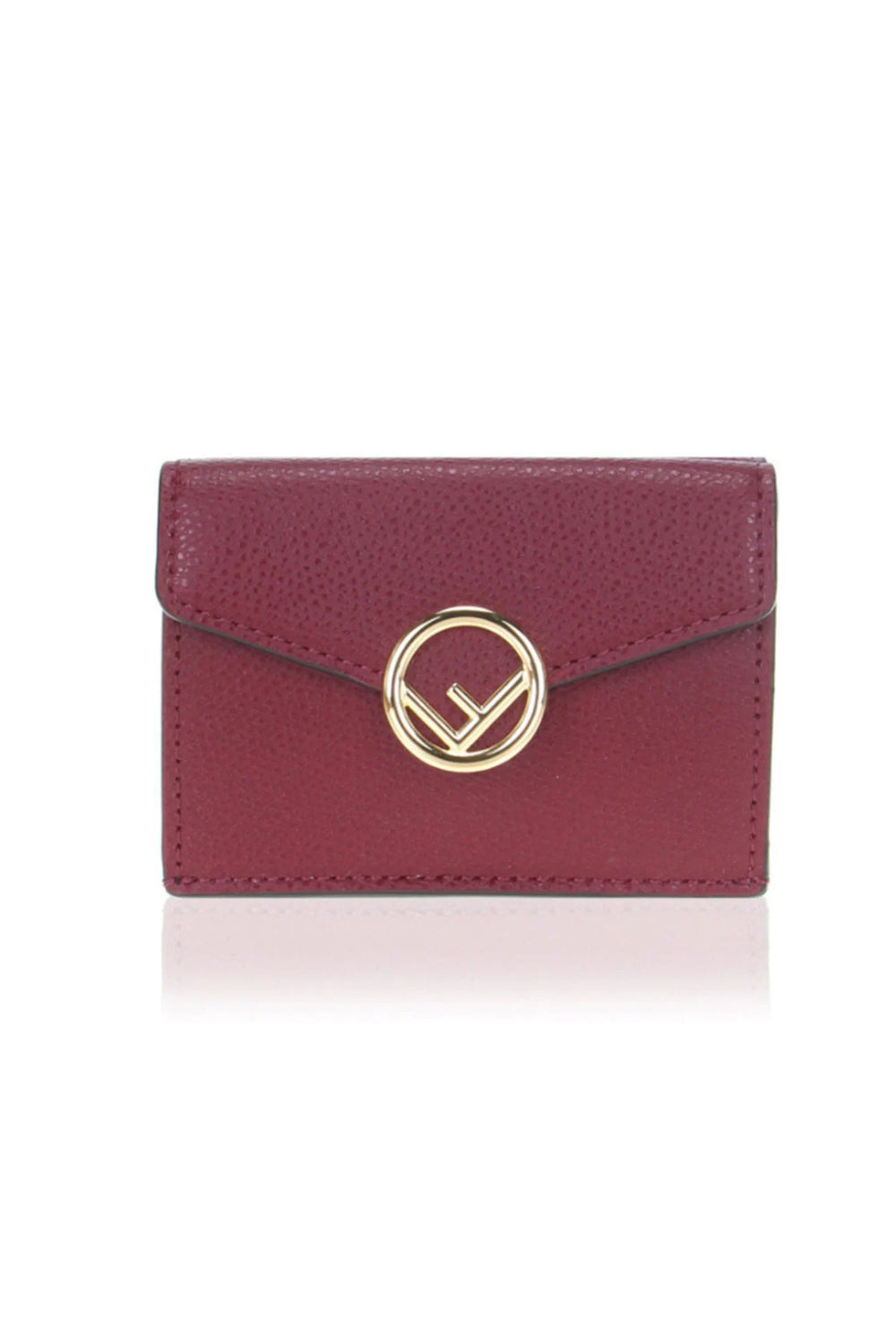 Fendi Calf Leather F Logo Barola Micro Trifold Wallet