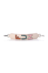 Fendi Camelia Beige Studded "FUN" Leather Shoulder Strap