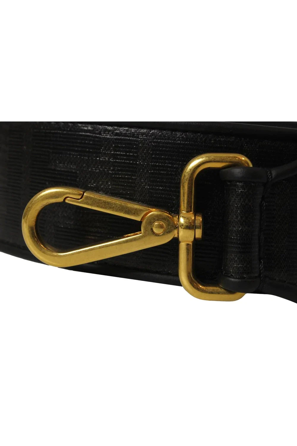 Fendi Strap You Black Glazed Fabric Shoulder Strap