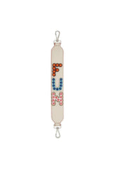 Fendi Camelia Beige Studded "FUN" Leather Shoulder Strap