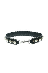 Fendi Strap You Leather Snakeskin Trim Sequin Shoulder Strap