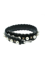 Fendi Strap You Leather Snakeskin Trim Sequin Shoulder Strap