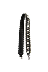 Fendi Strap You Leather Snakeskin Trim Sequin Shoulder Strap