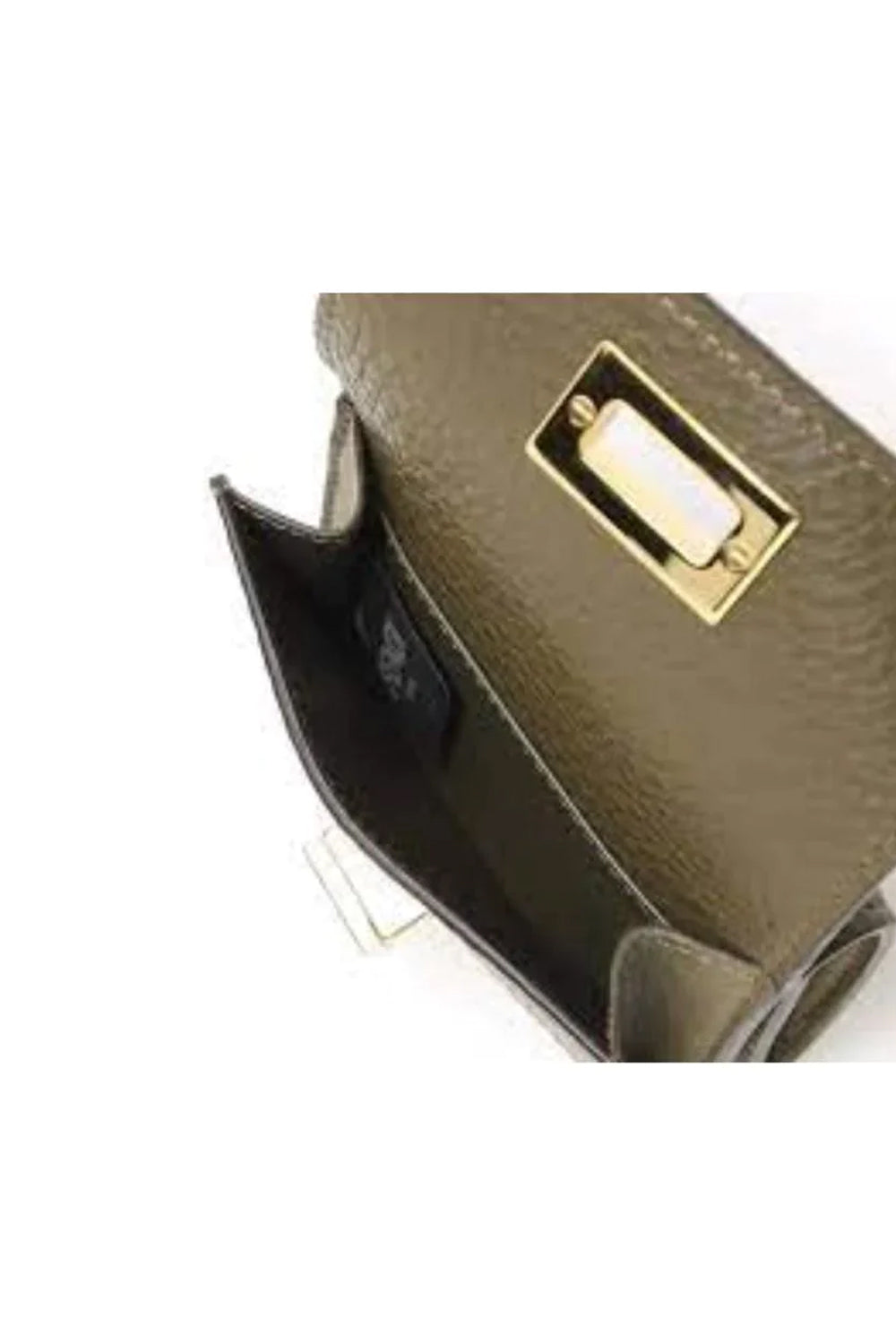 Fendi Selleria Leather Avocado Micro Trifold Wallet