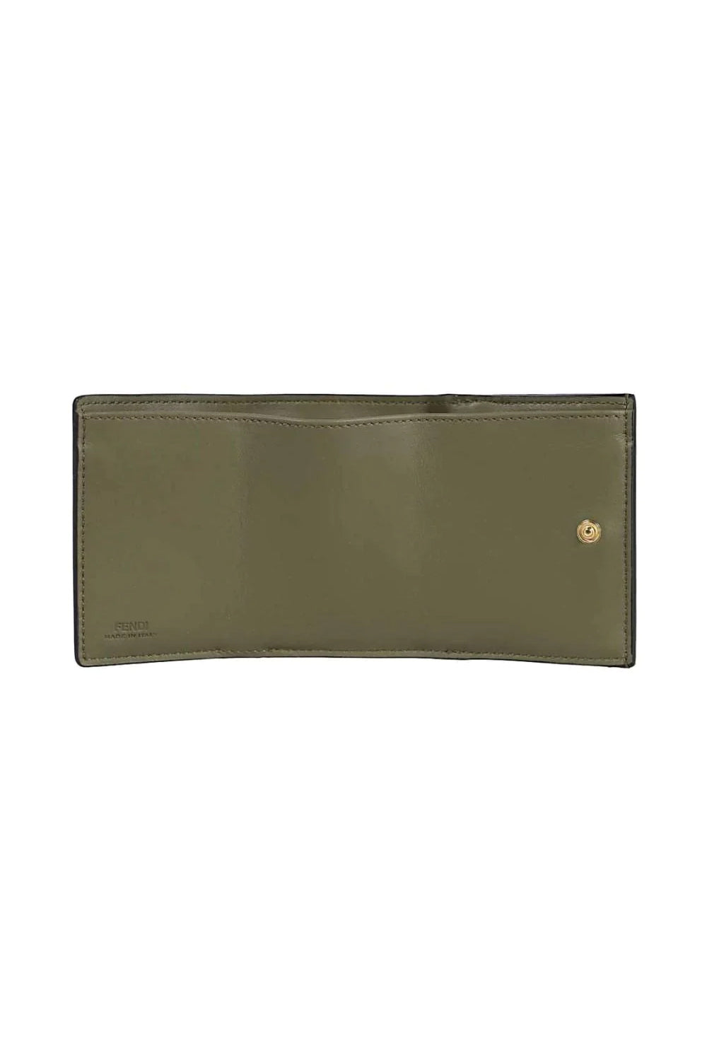 Fendi Selleria Leather Avocado Micro Trifold Wallet