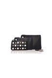 Fendi Pearl Studded Triplette Leather Handbag
