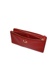 Fendi F Calf Leather Double Zip Long Wallet - Red