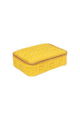 Fendi FF Embossed Lycra Yellow Cosmetic Case Medium