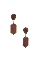 Geometric Wood Post Women's Drop Earring