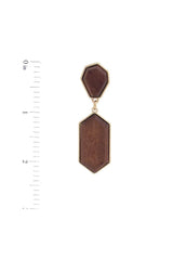 Geometric Wood Post Women's Drop Earring