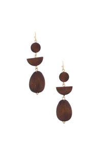Geometric Wood Women's Dangle Earring