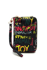 Graffiti Cell Phone case Crossbody Wallet Wristlet