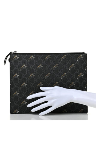 Gucci Supreme Tiger Print Pouch Wristlet Bag