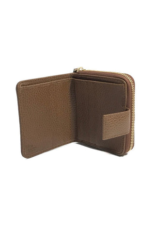 Gucci GG Canvas Brown Leather Trim Wallet