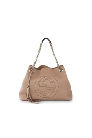 Gucci Soho Camelia Cellarius GG Logo Leather Chain Bag