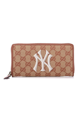 Gucci Monogram NY Yankees Guccisima Zip Around Wallet