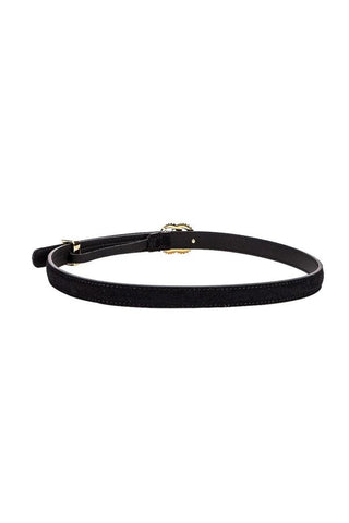 Gucci Marmont Black Suede Torchon GG Buckle Belt