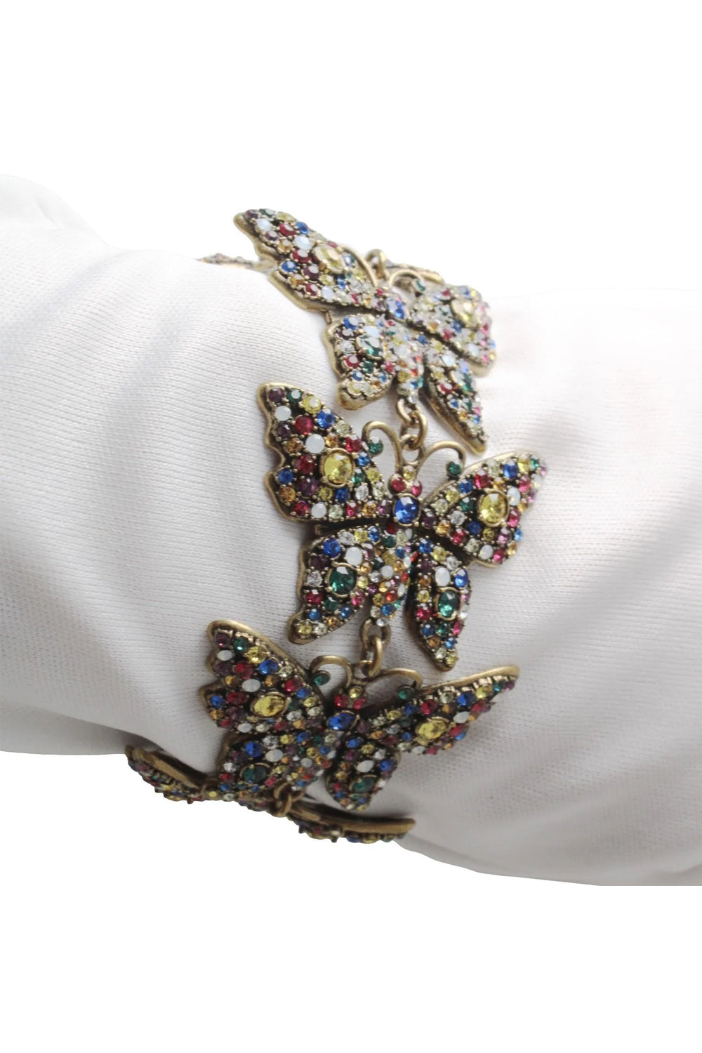 Gucci Multicolor Crystals Butterfly Chain Bracelet