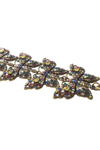 Gucci Multicolor Crystals Butterfly Chain Bracelet