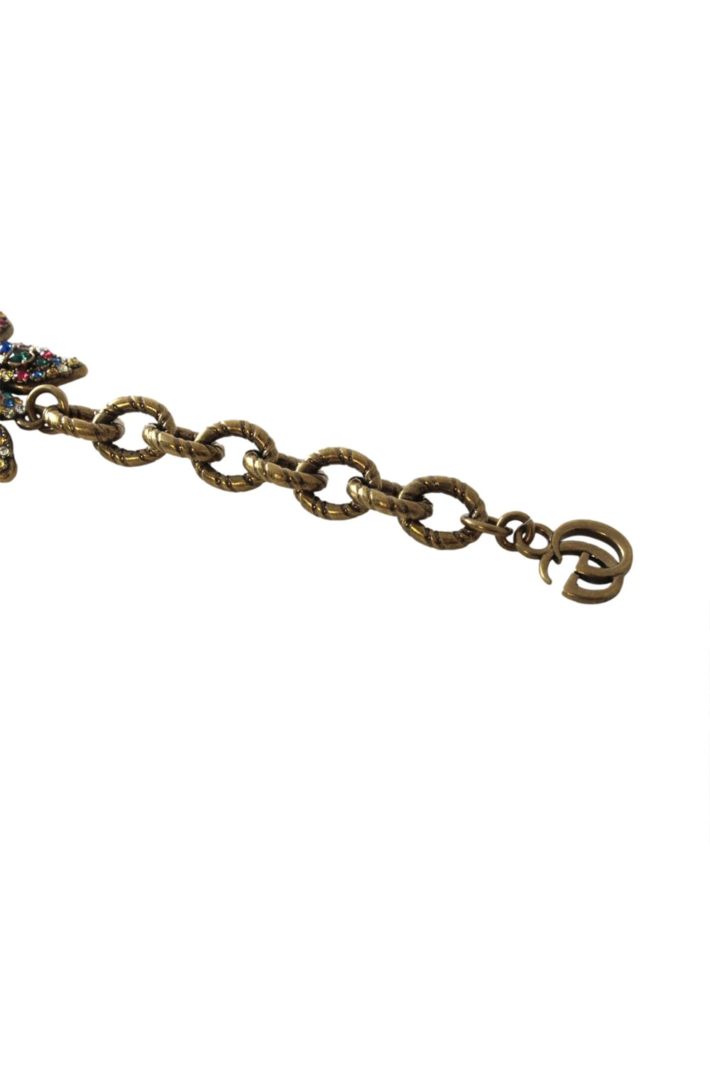 Gucci Multicolor Crystals Butterfly Chain Bracelet