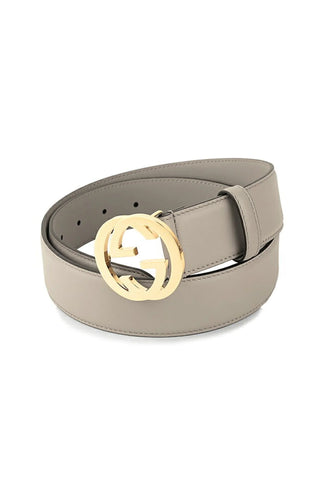 Gucci Storm Leather Interlocking GG Buckle Belt